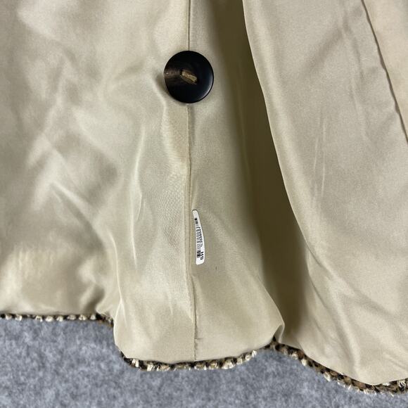 Nina McLemore Tweed Blazer Jacket Womens 8 Brown Wool Blend Silk Lining Career - Picture 5 of 16